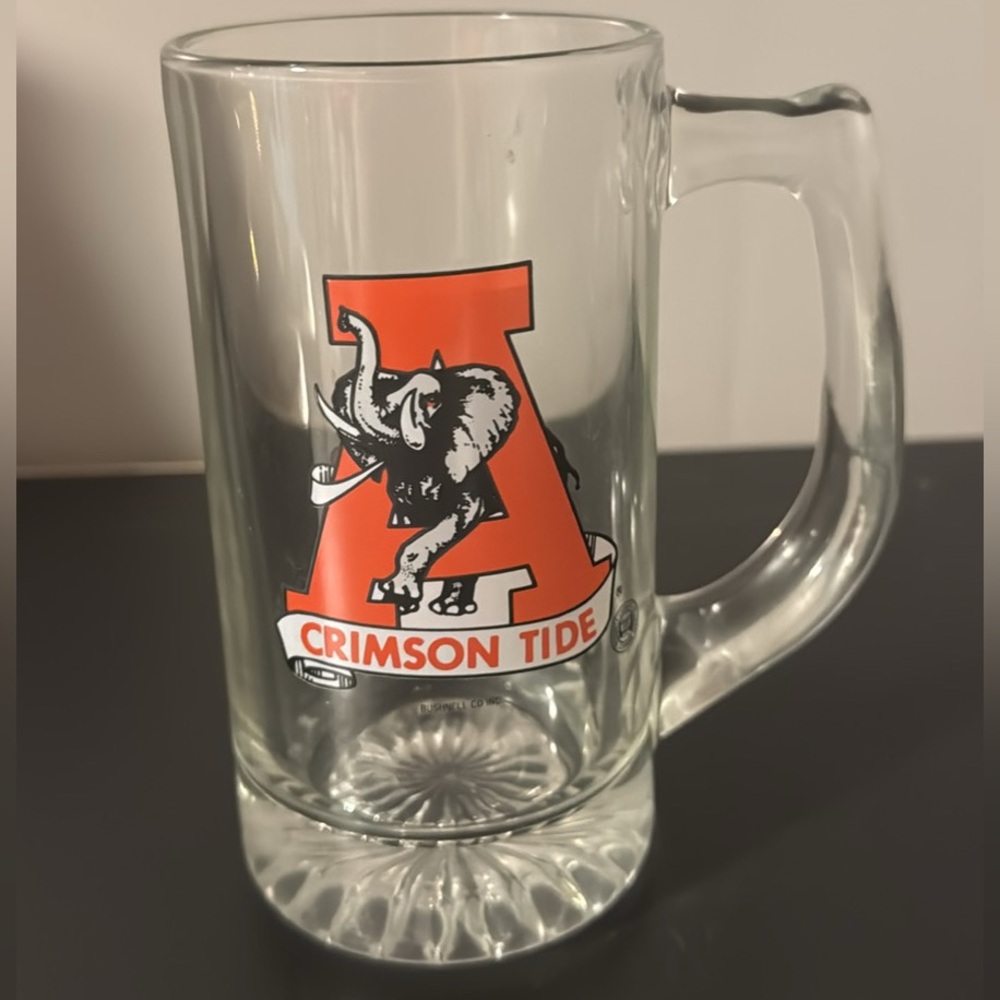 University of Alabama Crimson Tide Glass Beer Mug - Clear Glass